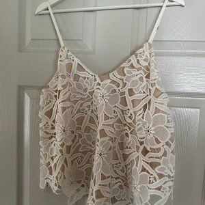Alice and Olivia White Lace Top, Size M